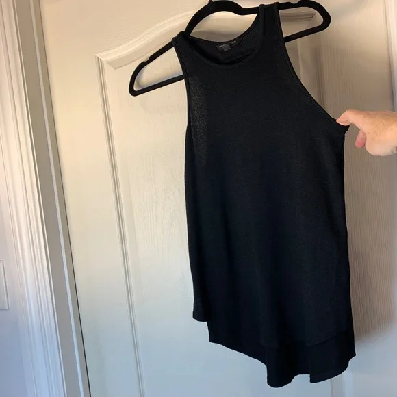 Banana Republic Black Long Relaxed Tank Top Size S Minimal Chic Essential - Picture 3 of 7
